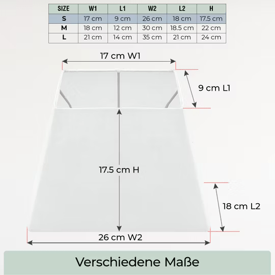 Premium Stehlampe Lampenschirm Trapez FBM